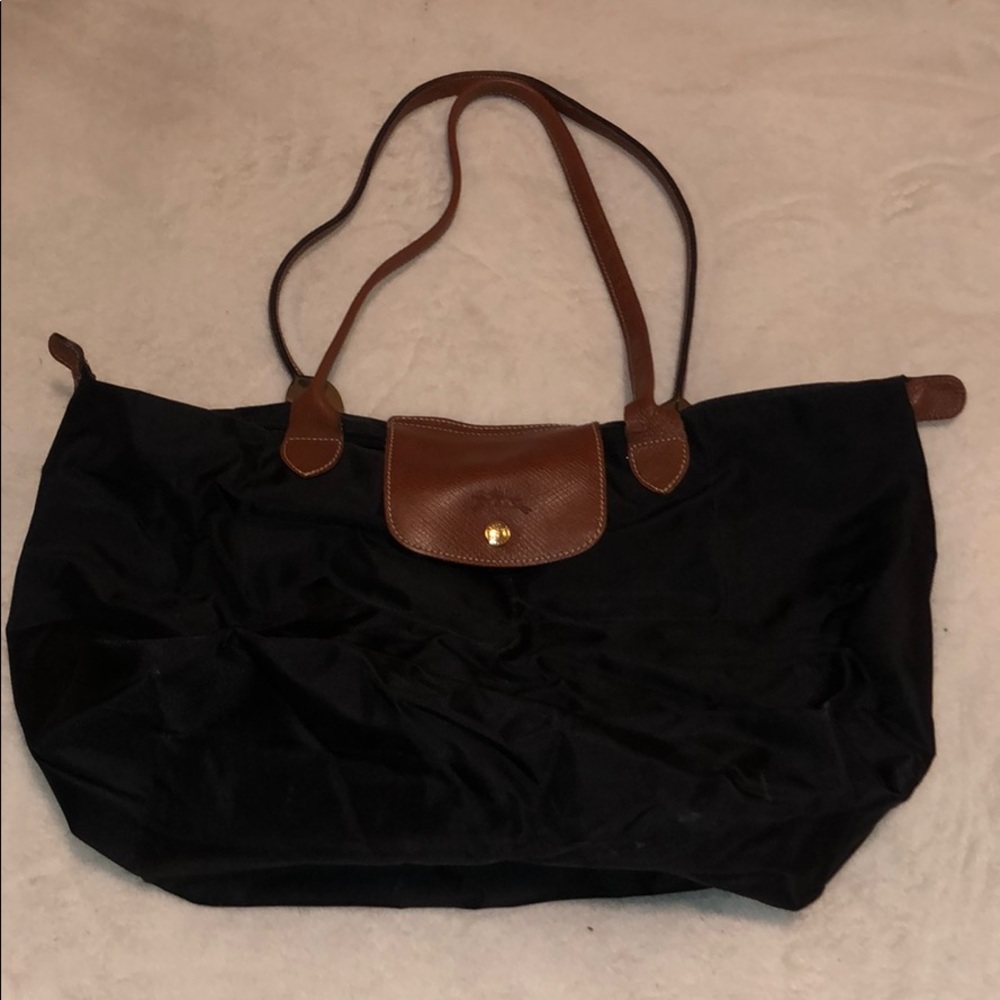 Longchamp Le Pliage large shoulder tote bag, black